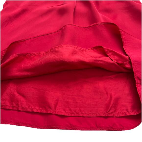 Theory Halter Top Womens Medium Red Kensi Sleeveless Silk Lined Neck Tie Holiday - Picture 8 of 9